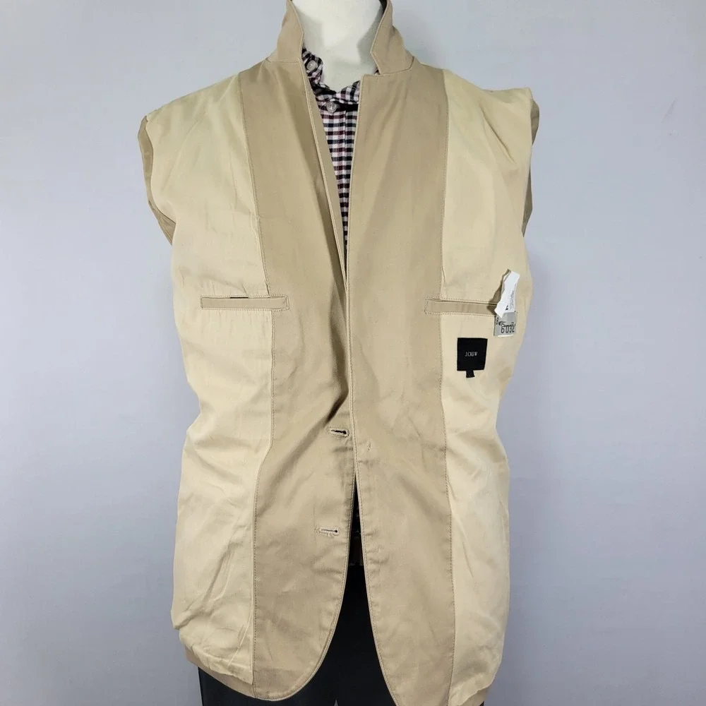 J.Crew Men's Sport Coat Blazer Two Button Beige Cotton Size Large‎